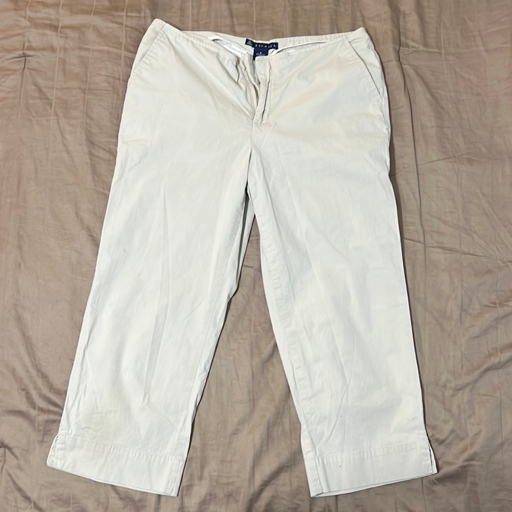 Khaki capri pants